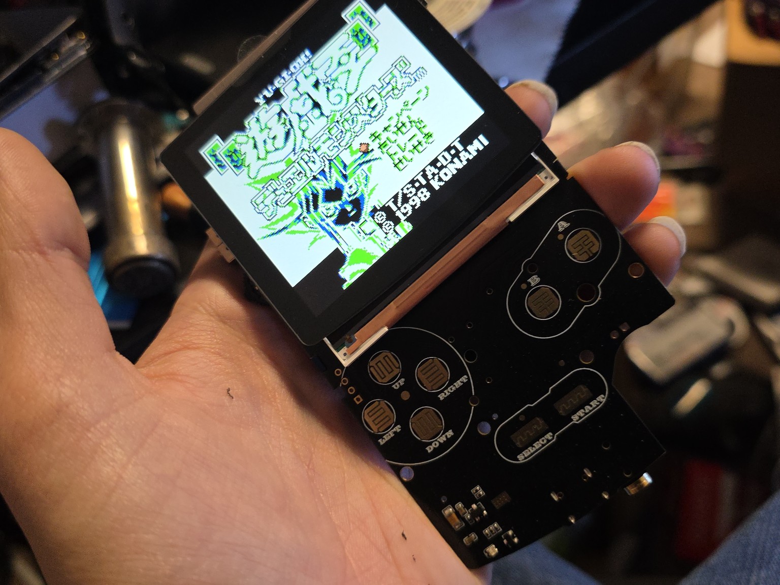 Handheld device with its circuit board exposed